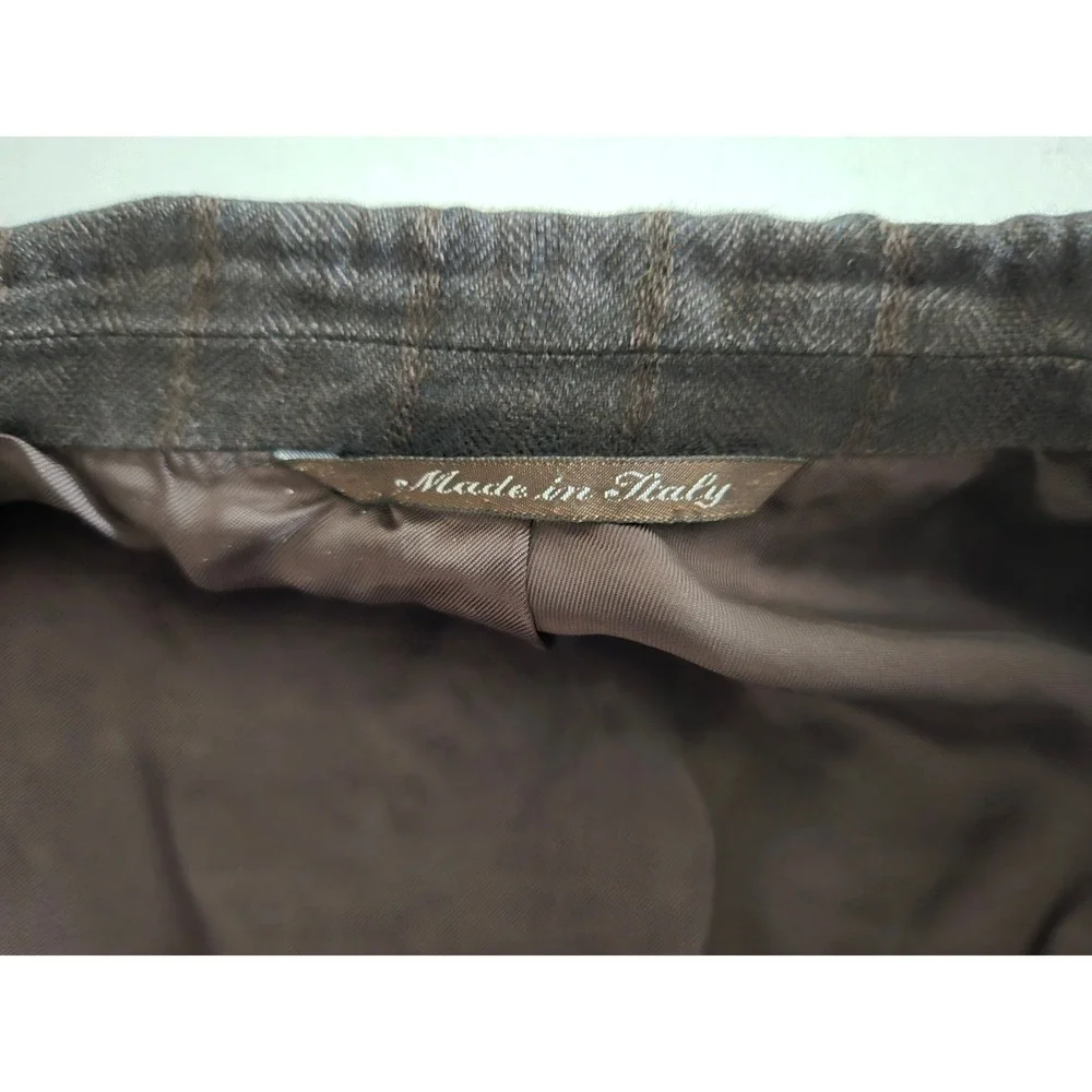 Canali Mens Brown Pinstripe 100%‎ Linen Blazer Sport Coat Italy EU 56 8L